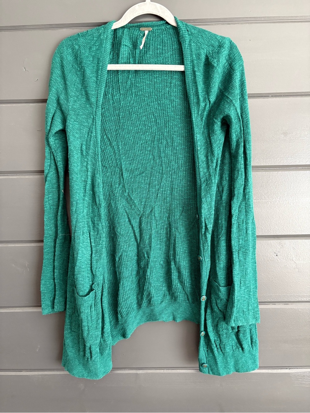 Free People Teal Open-Front Cardigan Sweater